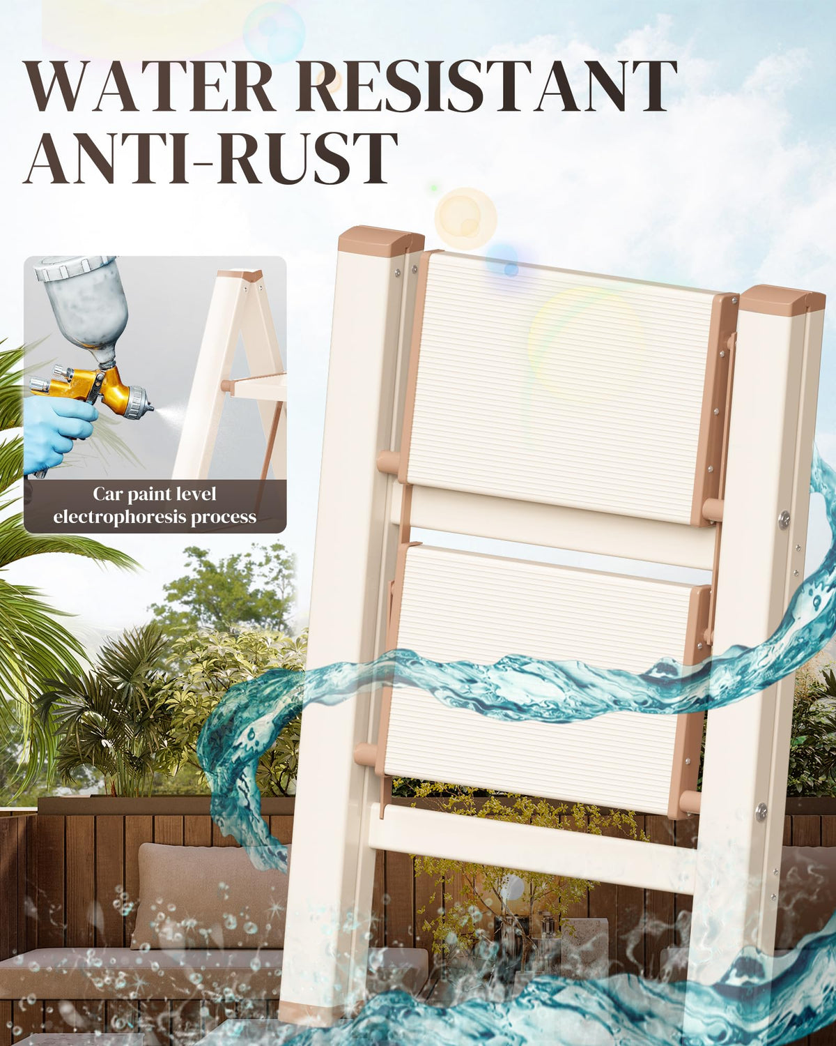 Foldable Aluminum 2 Step Ladder P964