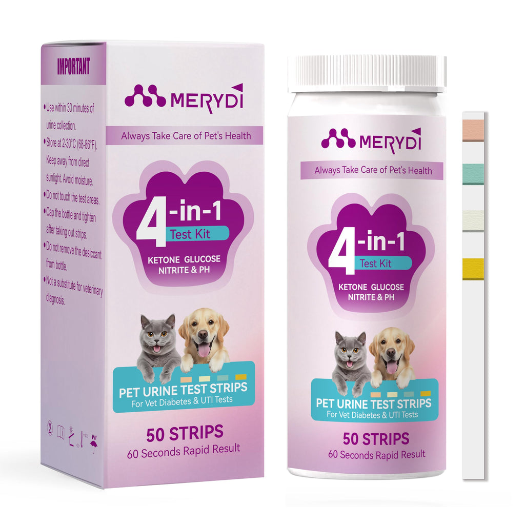Dog & Cat Urine Test Strips, 4-in-1 Pet Urinalysis Testing Kit K1680