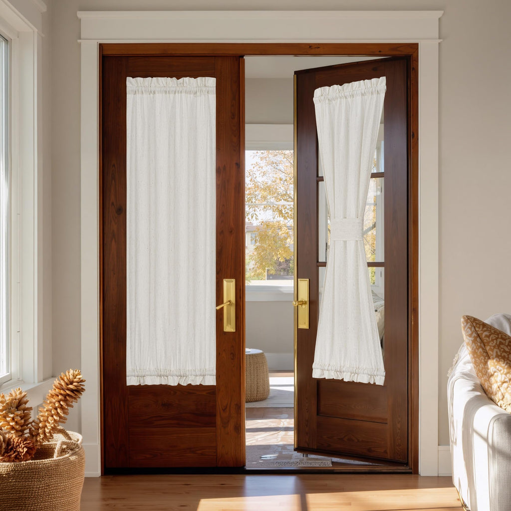 Cream Linen French Door Curtain 72 Inch Length I60886