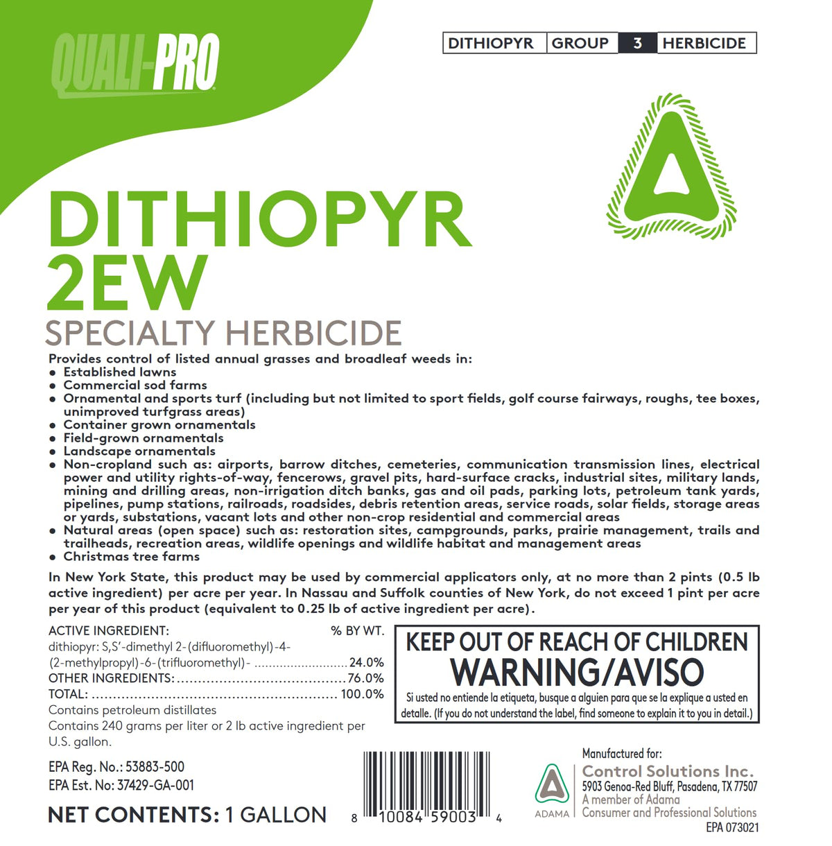 Dithopyr 2EW 1 Gallon Selective Pre-Emergent Herbicide D109383