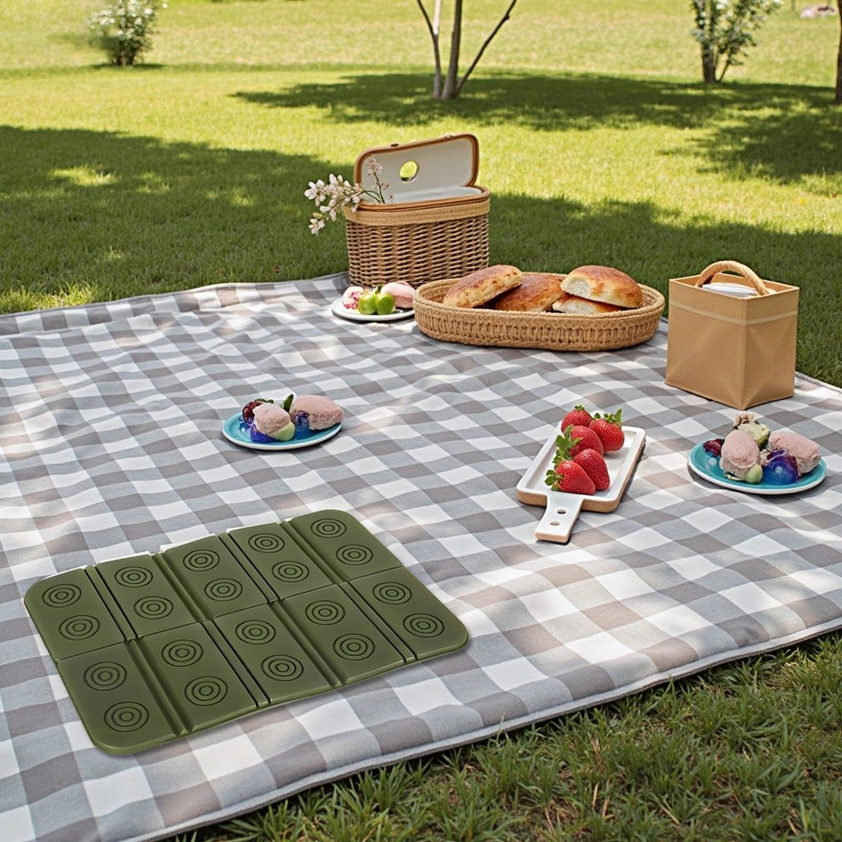2 Pcs Waterproof Folding Foam Camping Mat Seat Cushion Z8122