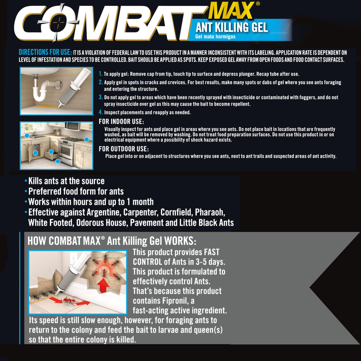 Combat Ant Killing Gel, 27 Gram B204650