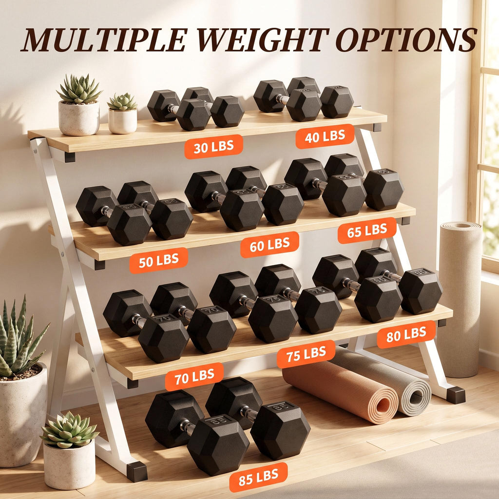 Rubber Coated Hex Dumbbell Set of 2 I65439