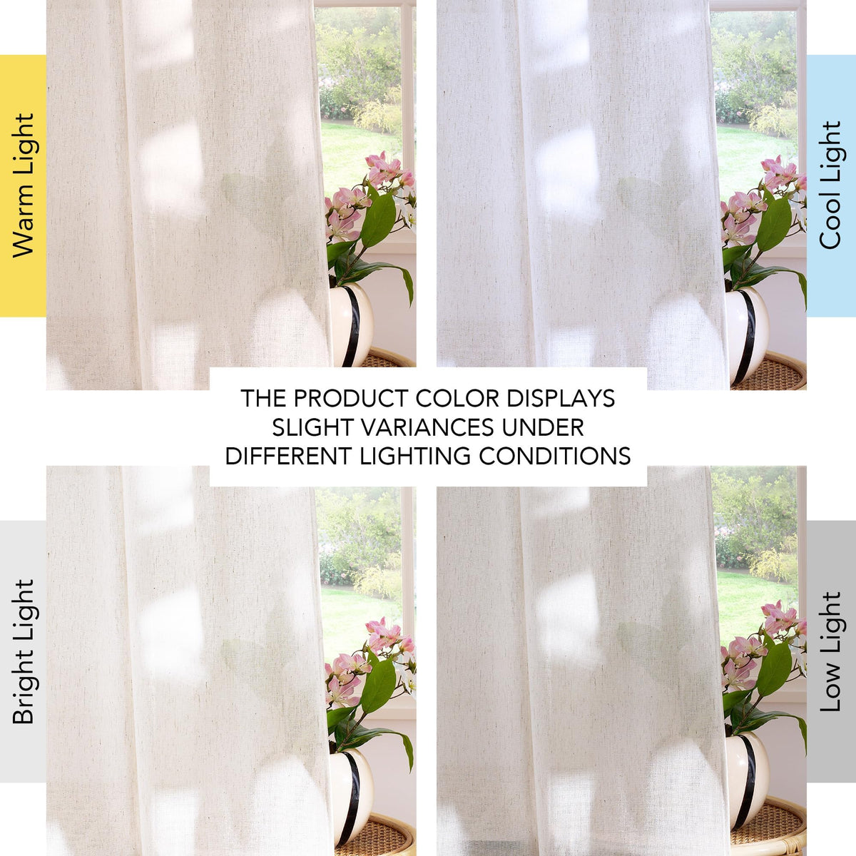 Cream Linen French Door Curtain 72 Inch Length I60886