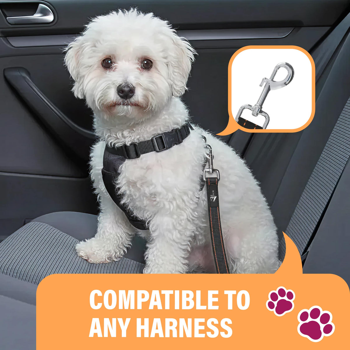 Black Adjustable Dog Car Seat Belt Z866