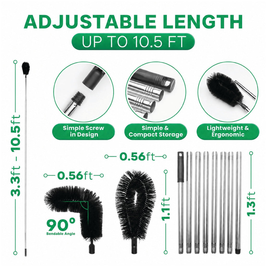 10.5 ft Adjustable Gutter Cleaning Tools with Pole N2150