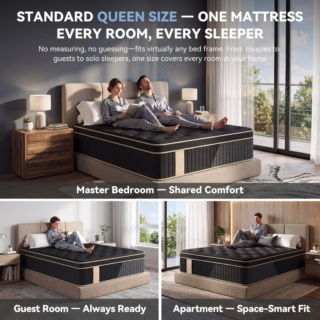 Queen Size 12 Inch Hybrid Medium Firm Mattress N194055