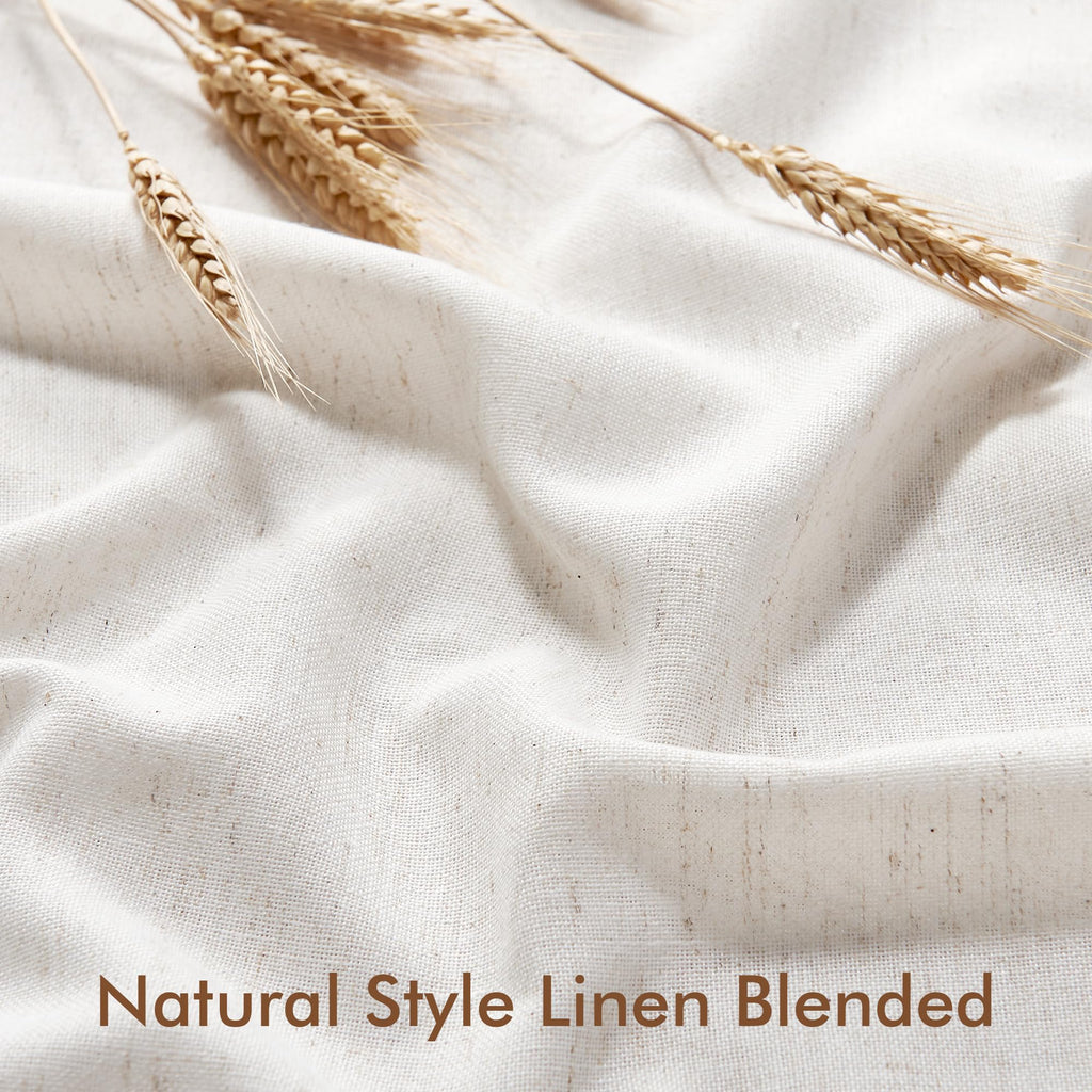 Cream Linen French Door Curtain 72 Inch Length I60886