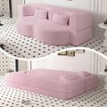 Pink Full Size Sherpa Futon Sofa Bed Q605438