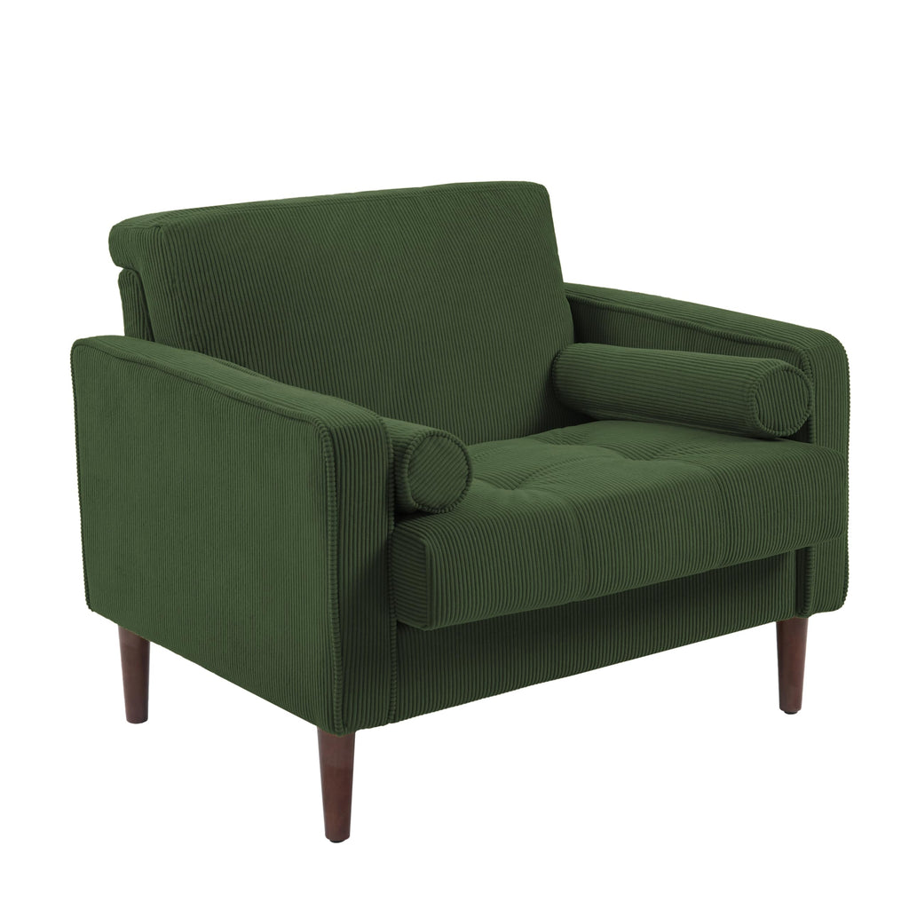 Set of 2 Green Corduroy Upholstered Accent Chairs I306776