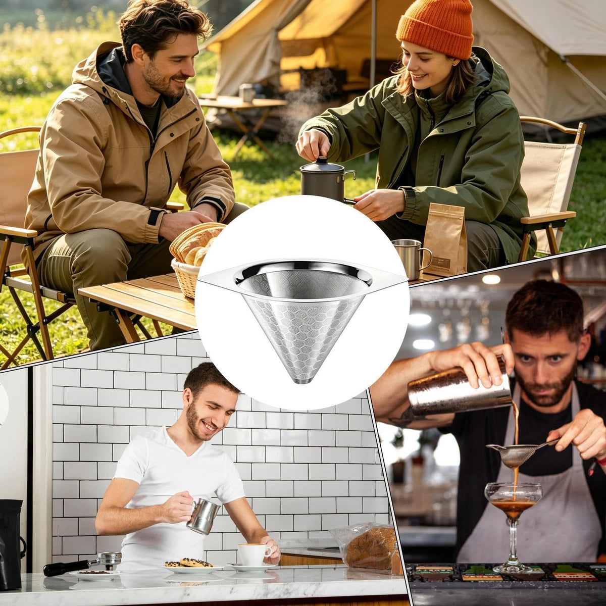 Heat Resistant Reusable Stainless Steel Drip Coffee Filter I4274