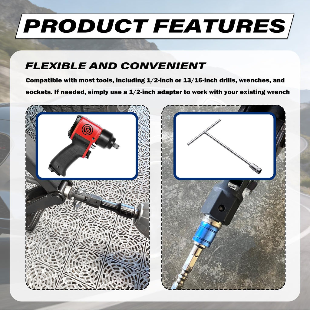 Scissor Jack Adapter for 1/2" Impact Drills or 13/16" Lug Wrench Y48267