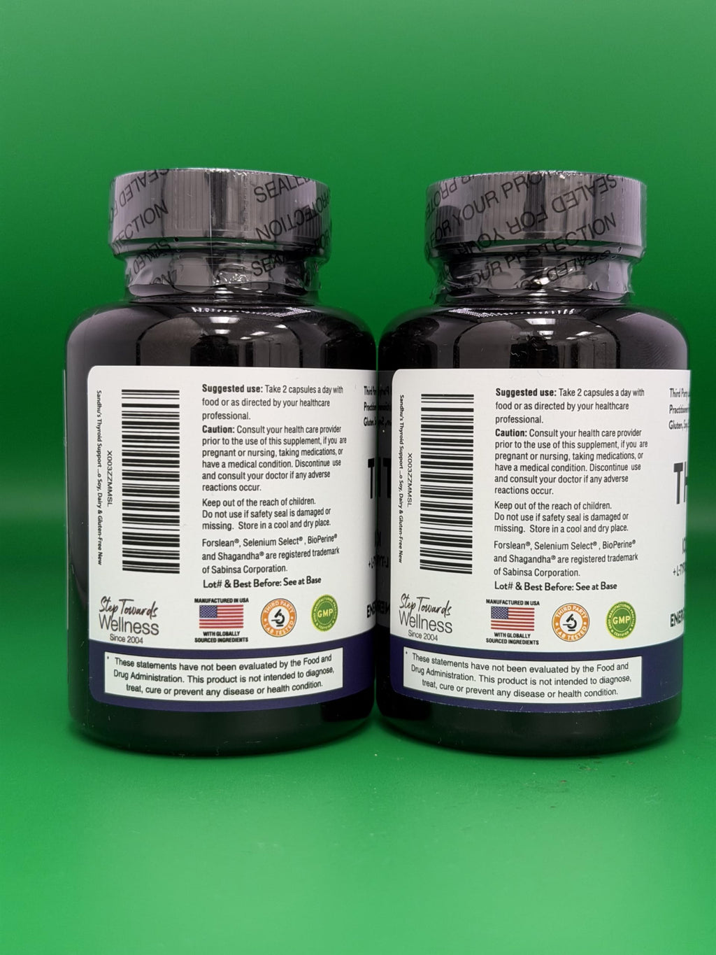 Thyroid Support with Selenium, Zinc, Iodine, L Tyrosine, Ashwagandha, 70 Count (Pack of 2) R269