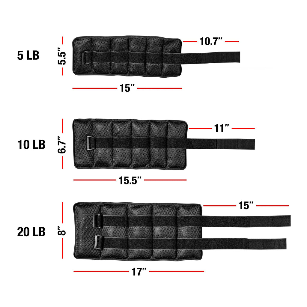 Adjustable Ankle and Wrist Weights, 10 lbs Each, 1 Pair Z2815