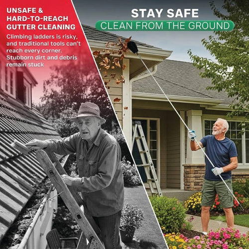 10.5 ft Adjustable Gutter Cleaning Tools with Pole N2150