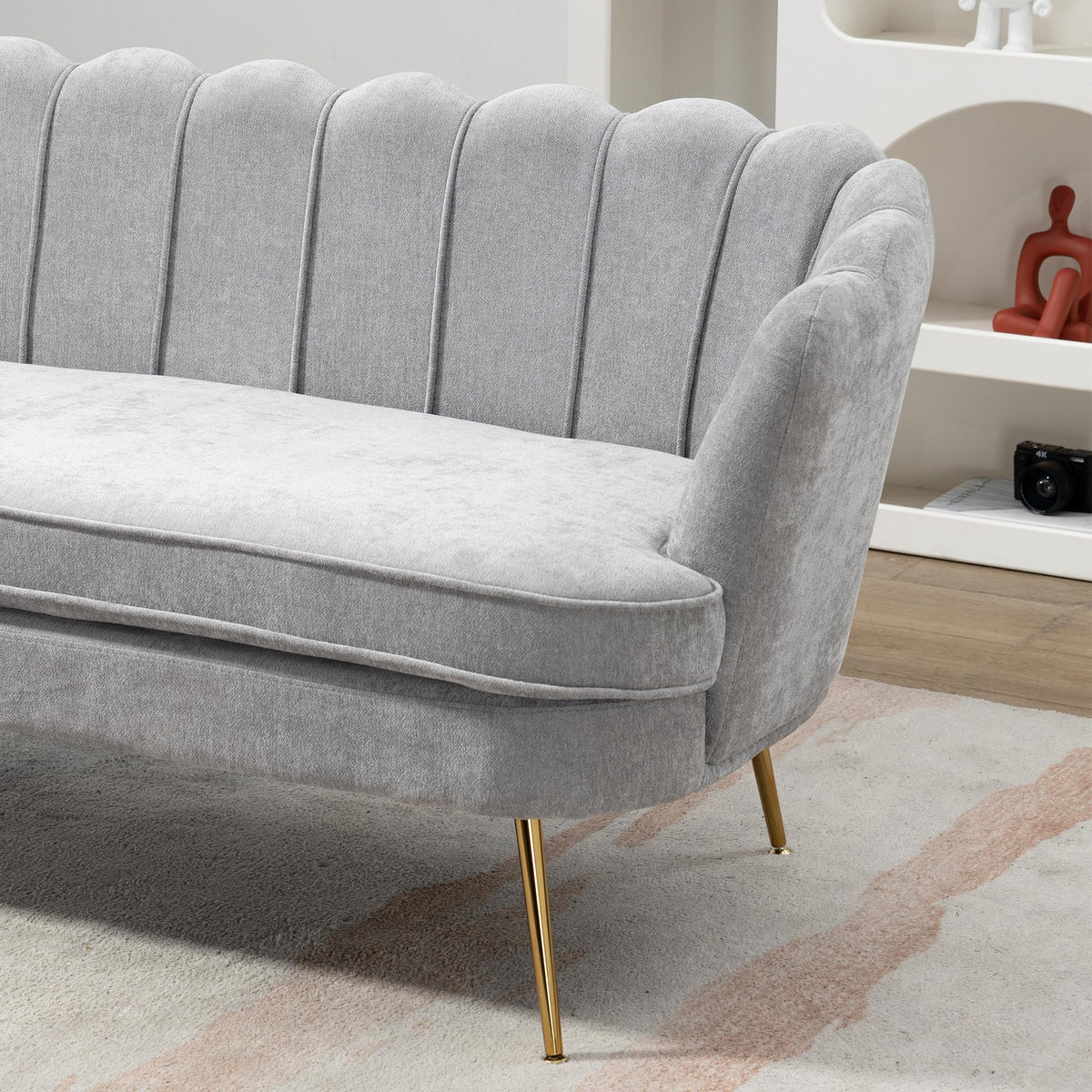 Light Gray Small Loveseat Sofa P28539