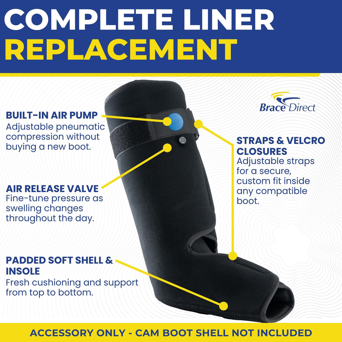 Tall Walking Boot Replacement Liner with Air Pump Bladder P66664