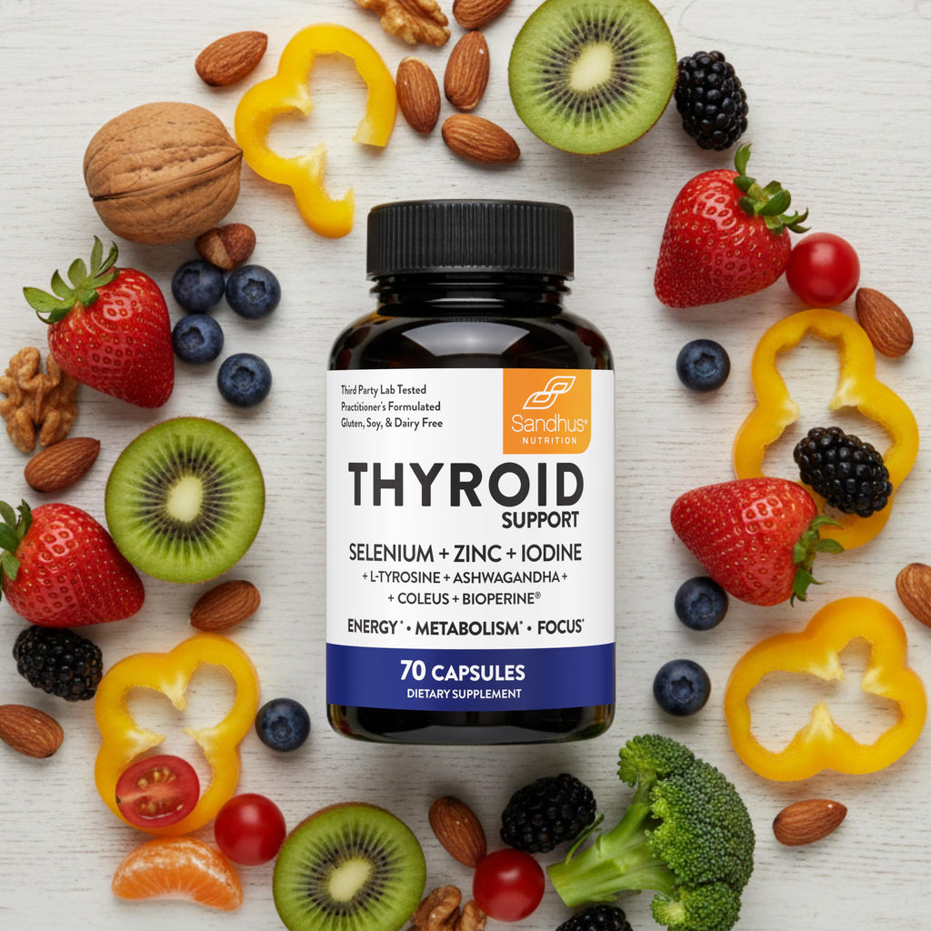 Thyroid Support with Selenium, Zinc, Iodine, L Tyrosine, Ashwagandha, 70 Count (Pack of 2) R269