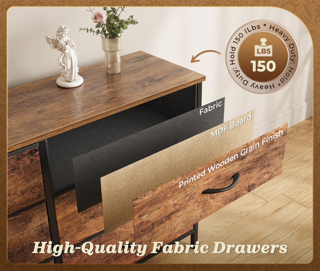78.7 inch 15 Drawer Fabric Dresser L61126