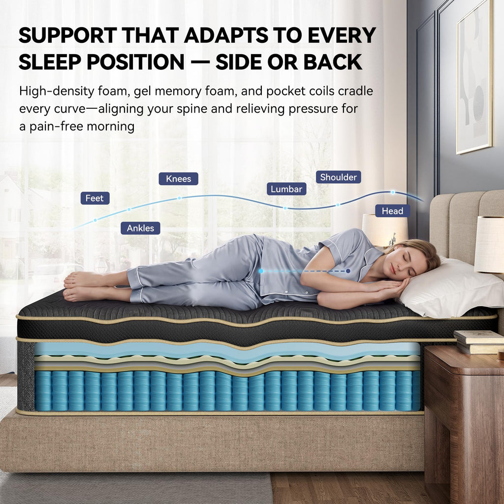 Queen Size 12 Inch Hybrid Medium Firm Mattress N194055