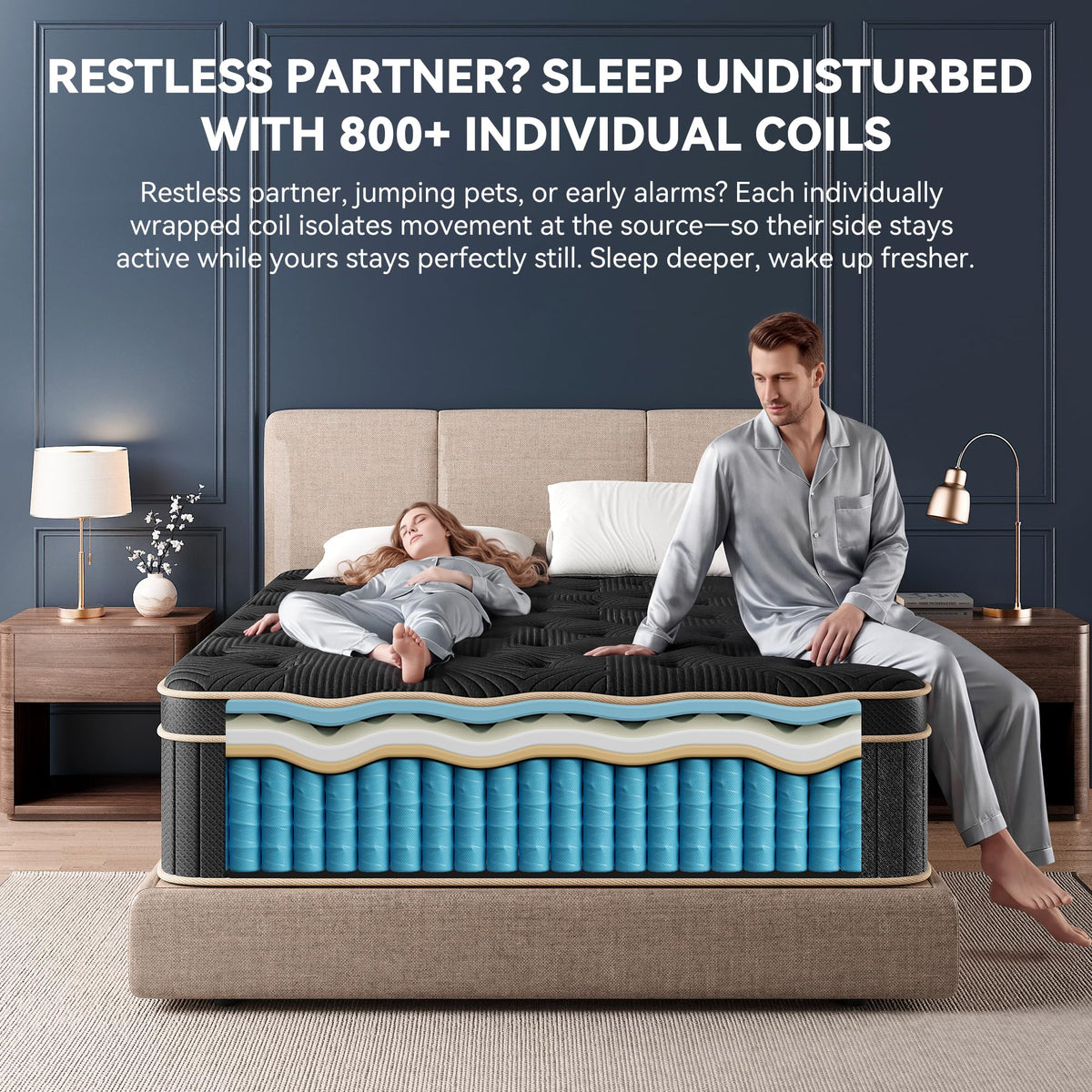 Queen Size 12 Inch Hybrid Medium Firm Mattress N194055