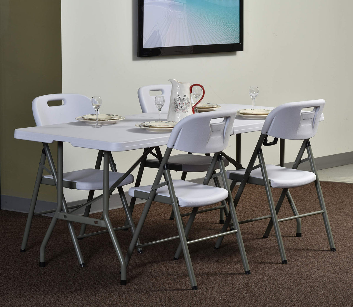 White Folding Utility Table M5310