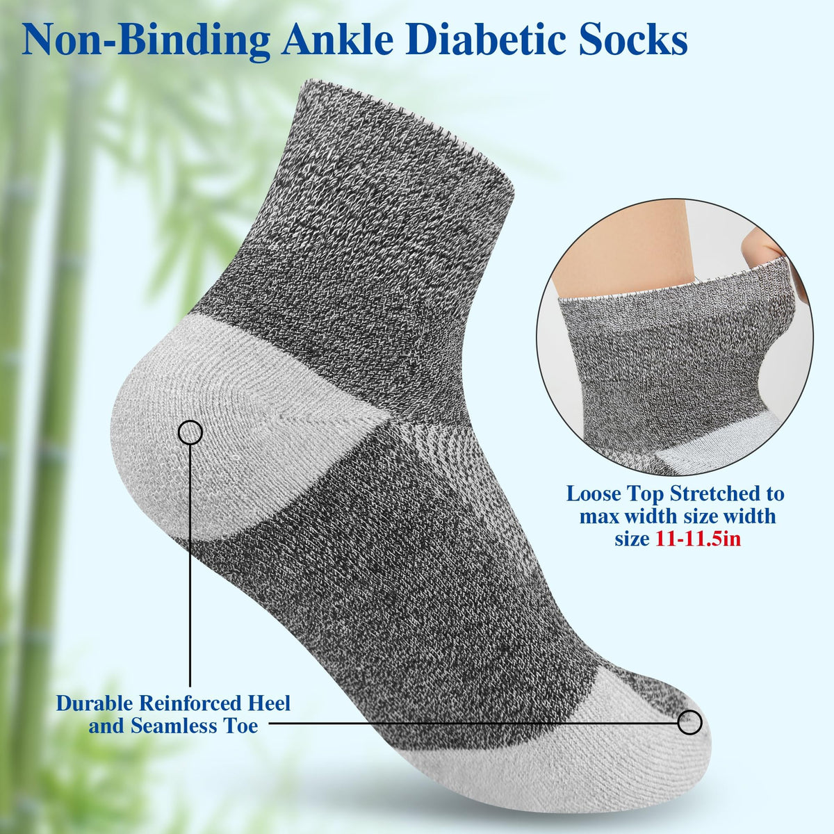 Diabetic Socks for Men, 10 Pairs Ankle & Low Cut Size 9-15 A65503